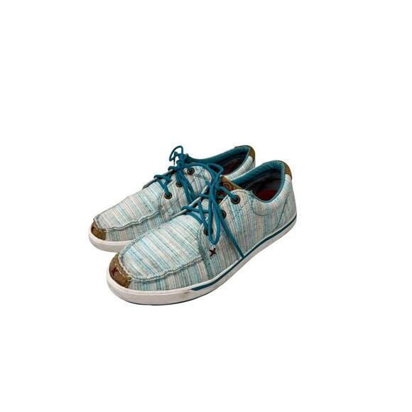 Twisted X Turquoise Blue Hooey Loper Multicolor Casual Shoes Womens 7 M - Picture 1 of 11